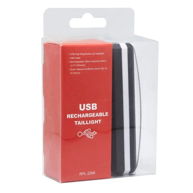 Мигалка зад №2266 WDS-2266 довга, з акумулятором, на usb зарядку фото westvelo.com