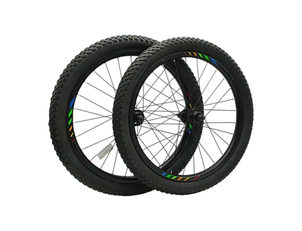 Колеса 20 перед+зад, обід 2-ний чорний, втулка М на віночках, диск різьба + камери і покришки (Viper)