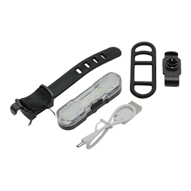 Мигалка на usb зарядку зад AS1010, з акумулятором, біла (365) фото westvelo.com
