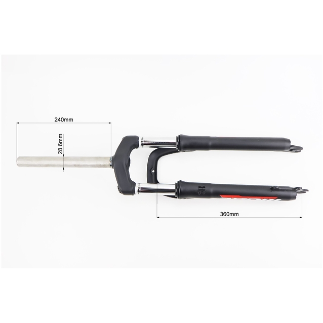 Вилка 26 аморт. безрізьб, Mode N791, AL-ST. Ø28.6мм, під disk,  L-250 mm.чорна матова фото westvelo.com