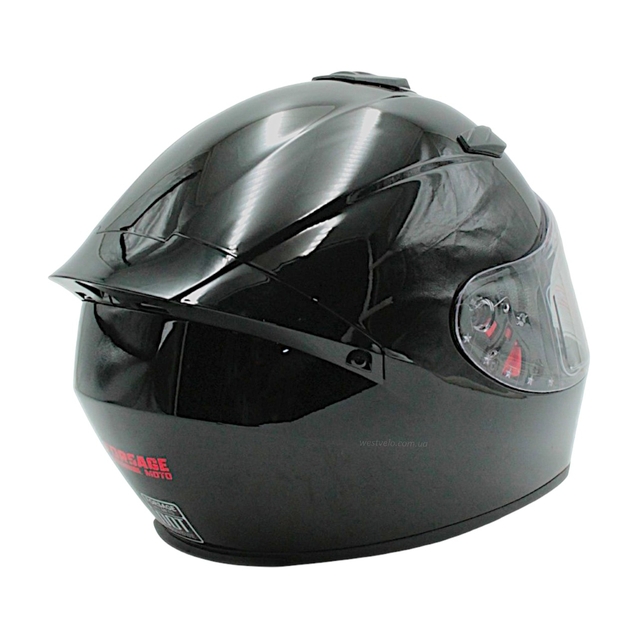 Мото шолом, закритий (L)  "224" чорний, глянцевий фото westvelo.com