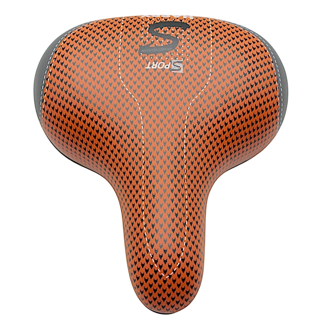 Сідло на демпферах SPORT HAPPY AFT-21, сіро-коричневе з ручкою фото westvelo.com