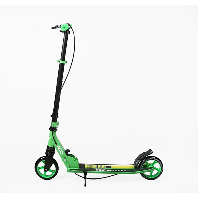 Самокат дитячий 2-х колісний, PU Best Scooter «RIO» R-15800 салатовий, Ø145mm, передній амортизатор, AL гальмо фото westvelo.com