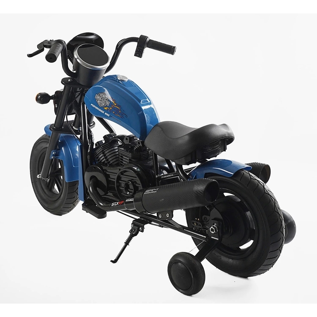 Електромотоцикл Corso H-42724 двигун 160W, акумулятор 24V5Ah свинцево-кислотний, блакитний, Bluetooth, звук двигуна, колеса 12" фото westvelo.com