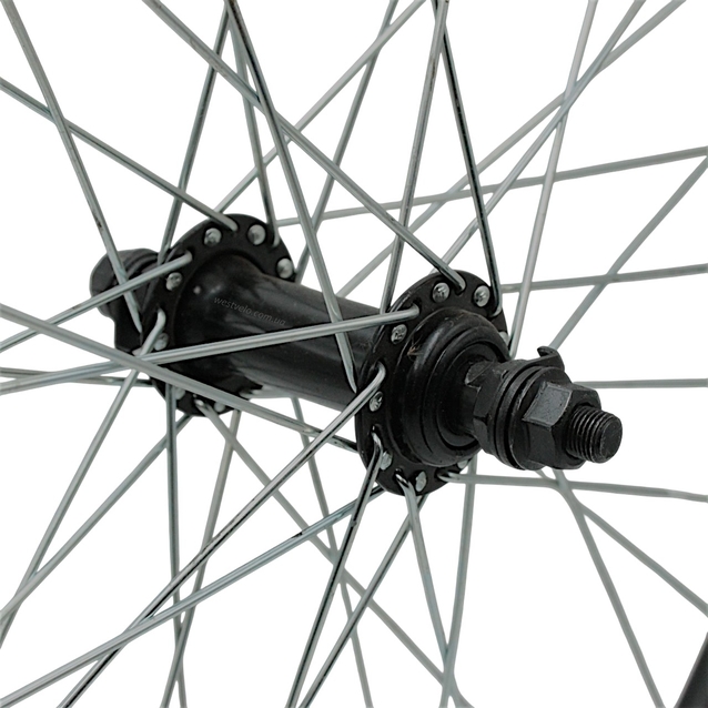 Колесо 24 перед, обід 2-ний чорний, втулка М чорна на віночках фото westvelo.com