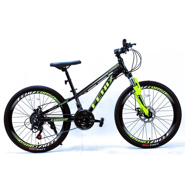 Велосипед 24 AL Corso «FENIX» FX-24962 алюміній 11", (к-т SunRun) чорно-жовтий фото westvelo.com