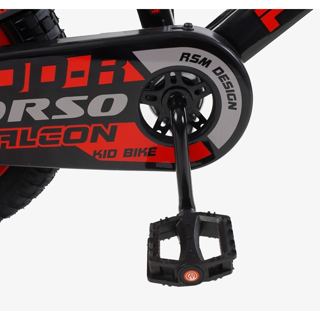 Дитячий велосипед 14 ST Corso «FALCON» FL-14873, дискові гальма, чорно-червоний фото westvelo.com