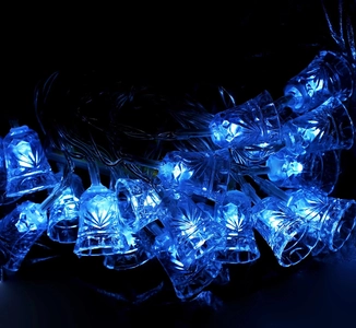 Гірлянда 2.95 м, 20 ліхтариків, «Дзвоники» на батарейках, жовте світло, 2 режими (C 61488)