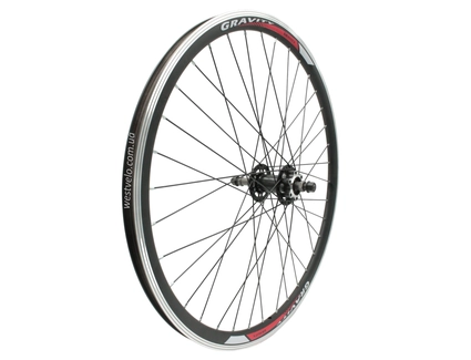 Колесо 26 зад, обід 2-ний чорний, втулка ST. SHUNFENG, диск 6 болтів, чорна спиця