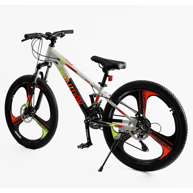 Велосипед 24 AL Corso «EVOLUTION» EV-24416 алюміній 11", (к-т SHIMANO) біло-помаранчевий фото westvelo.com