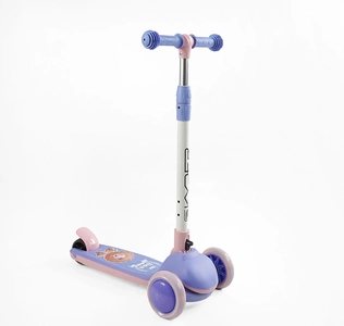 Самокат дитячий 3-х колісний Skyper MR-03465 фіолетовий, колеса PU Ø114mm/35mm зі світлом, музика та підсвічування платформи, кермо складне