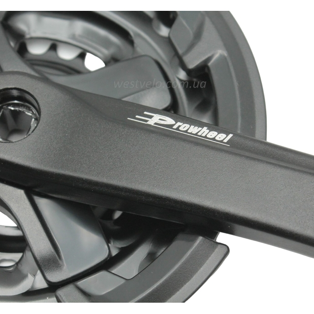 Система шатунів мтв мала PROWHEEL, ТА-CN68.AL чорна (24/34/42Т) L-170мм. (порош. фабр.) фото westvelo.com