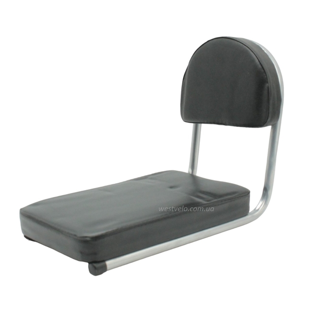 Крісло дитяче метал. на зад. багажник, чорне з м'ягким сидінням фото westvelo.com