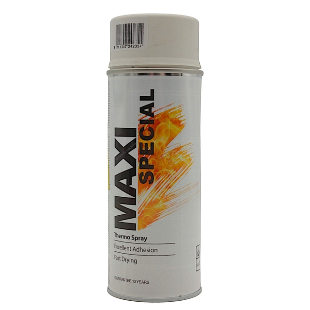 Фарба MAXI COLOR Емаль аерозольна термостійка 400мл. біла (+800°) фото westvelo.com