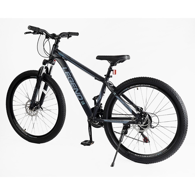 Велосипед 27.5 AL Corso «LEGEND» LG-27812 алюміній 15,5", (к-т SHIMANO) графітово-блакитний фото westvelo.com