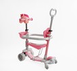 Самокат 5в1 Best Scooter P-63700, колеса PU 120х90mm зі світлом, сіро-рожевий