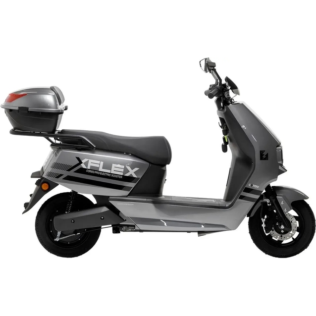 Електроскутер Corso «FLEX» FL-548209 двигун 1500W, акумулятор графеновий 72V 35Ah, сірий, колеса 10" + 1 ящик. акум фото westvelo.com
