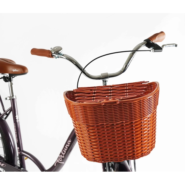 Міський велосипед 28 ST Corso «FORTUNA» FR-28722 сталь 20", темно фіолетовий (+к/к/б) кошик коричневий фото westvelo.com