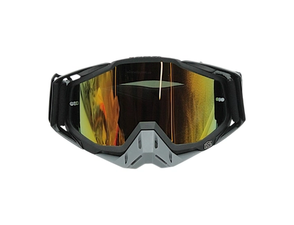 Мото окуляри Кросс-ендуро 100% 109-1-96, чорно-сірі, дзеркальний візор (class B)