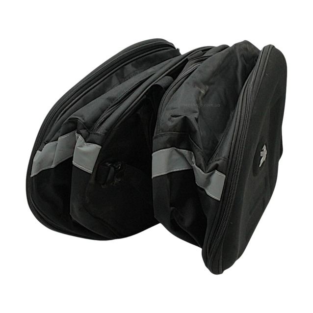 Кофри бічні подвійна (багажника) для мотоцикла задні PROBIKER "KML" тканинні, чорний фото westvelo.com