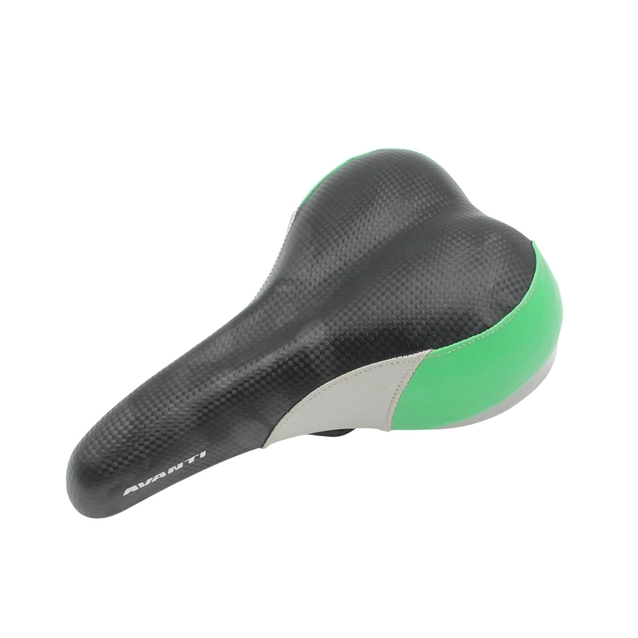 Сідло мтв AVANTI SDD-8503 (+ замок + демпфери)  (265х160мм) (чорно-зелено-сіре) фото westvelo.com