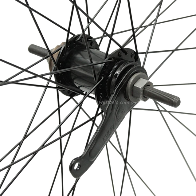 Колесо 28-29 зад, обід 2-ний чорний, втулка. Falcon (чорна) + к-т, чорна спиця (Guan Gin) фото westvelo.com