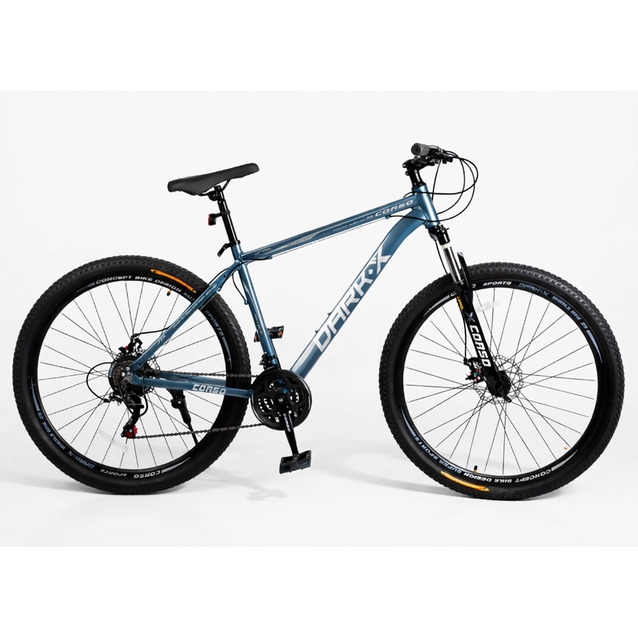 Велосипед 29 AL Corso «DARK-X» DX-29201 алюміній 19", (к-т SHIMANO) синій фото westvelo.com