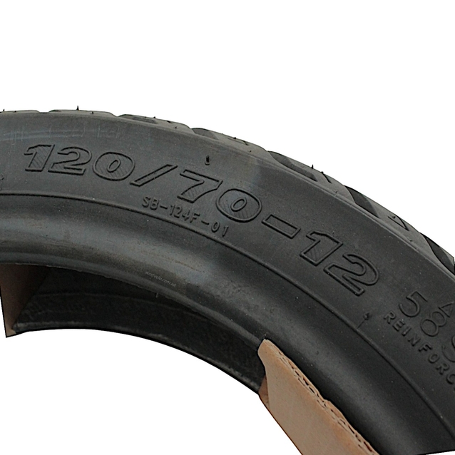 Покришка "12" 120/70-12 Б/К DELI TIRE  Індонезія SB-124F TL фото westvelo.com