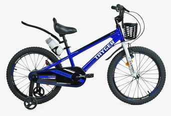 Дитячий велосипед 20 AL Corso «TAYGER» TG-62355 АЛЮМІНІЄВА рама синій, ручне гальмо, дод. колеса, дзвоник, бутилочка
