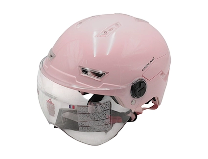 Мото шолом, відкритий (M-XL) "DAVID" D316, рожевий, глянцевий (ABS)