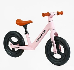 Велобіг 12 Corso надувні колеса, нейлонова рама «MONTE» SQ-07126 рожевий