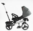 Дитячий велосипед 3-кол з батьківською ручкою, з даш, PU BestTrike «MARCO» 9155/603-85 біло-сірий (зірочки), поворотне сидіння, складне кермо, кошик, телескопічна ручка, фара музична фото westvelo.com