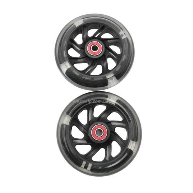Колесо дитячого 3-х кол. самоката Ø120/30мм, діодне, чорне фото westvelo.com