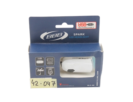 Фара usb BBB BLS-46 Spark, 3 діода, 4 режима, білий