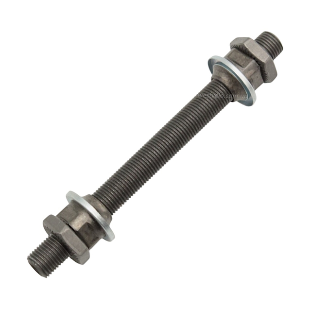 Вісь передньої втулки мтв з диркою під ексцентрик з конусами Shunfeng AX01F, L-107мм фото westvelo.com