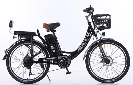 Електровелосипед 24 ST Corso «ROCCO» RC-20515 сталь, двигун 500W, акумулятор 48V20AH літієвий, чорний