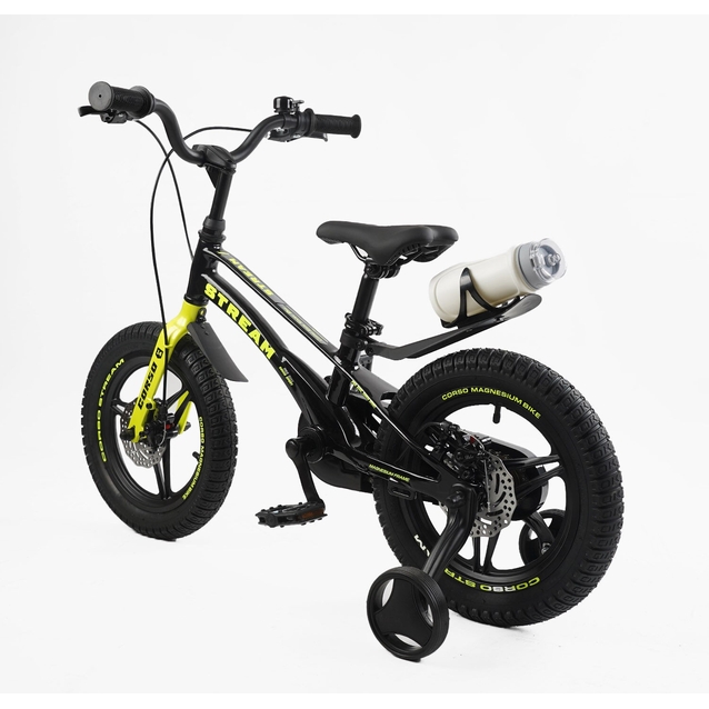 Дитячий велосипед 14 MG Corso «STREAM» SM-42081, магнієва рама, чорно-жовтий фото westvelo.com