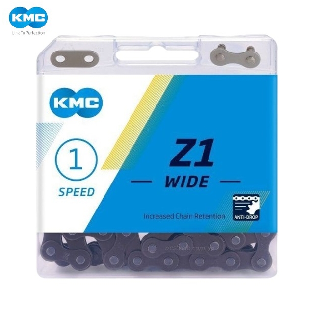 Ланцюг одношвидкісний 112 ланок KMC Z1 пластик + замок фото westvelo.com