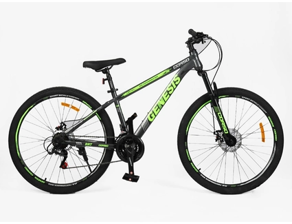 Велосипед 27.5 ST Corso «GENESIS»  GS-27625 сталь 15", (к-т SunRun) графітово-салатовий