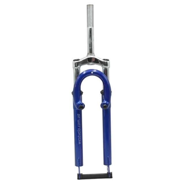 Вилка 26 аморт. різьб. китай V-brake шток L-200mm р.з L-100mm синя фото westvelo.com