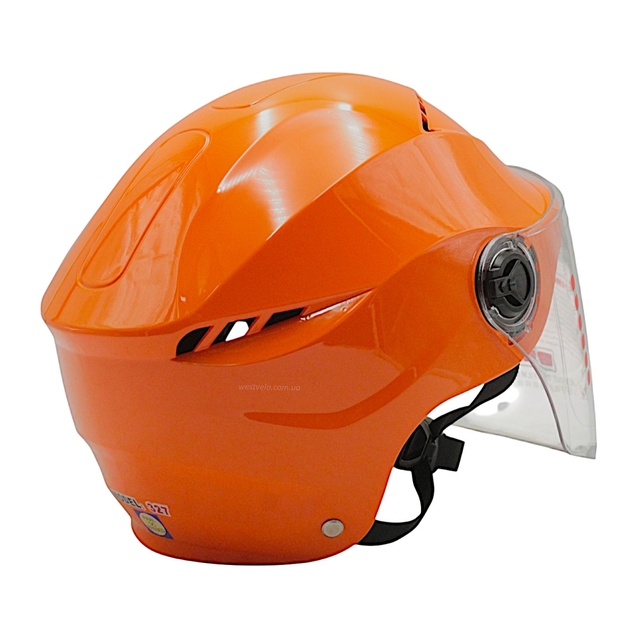 Мото шолом, відкритий "DAVID" S327, помаранчевий глянцевий, регулятор розміру (мото/вело/самокат) фото westvelo.com