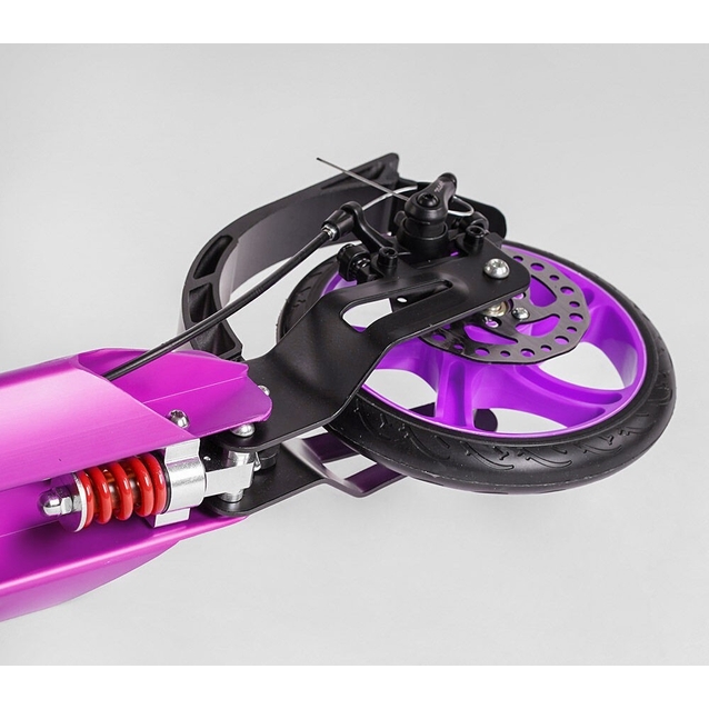 Самокат дитячий 2-х колісний, PU Best Scooter «FACTOR» BS-54065 фіолетовий, Ø200mm, AL, 2 амортизатора, фляготримач