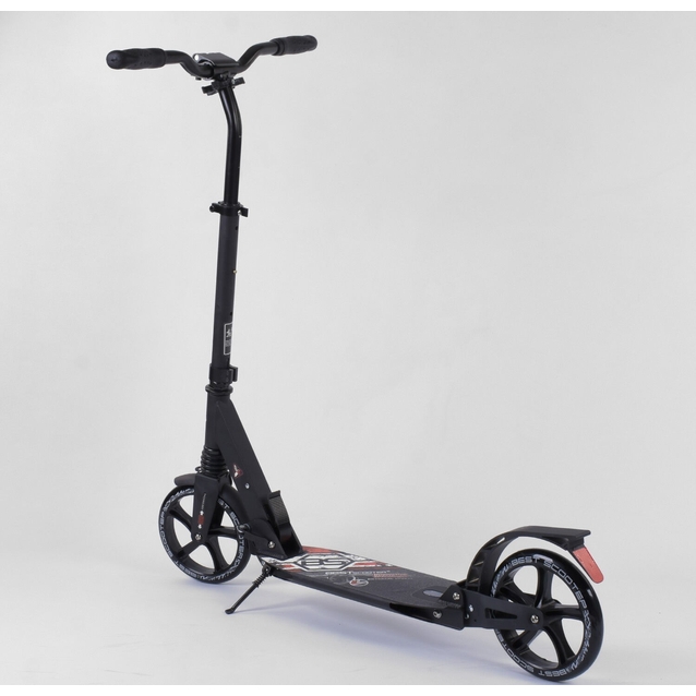 Самокат дитячий 2-х колісний, PU Best Scooter 54394 чорно-помаранчевий , Ø200mm, AL, 2 амортизатора фото westvelo.com