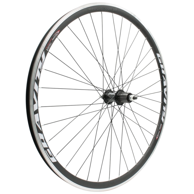 Колесо 28-29 зад, обід 2-ний чорний, втулка AL. Quando касета (8-9), чорна спиця фото westvelo.com