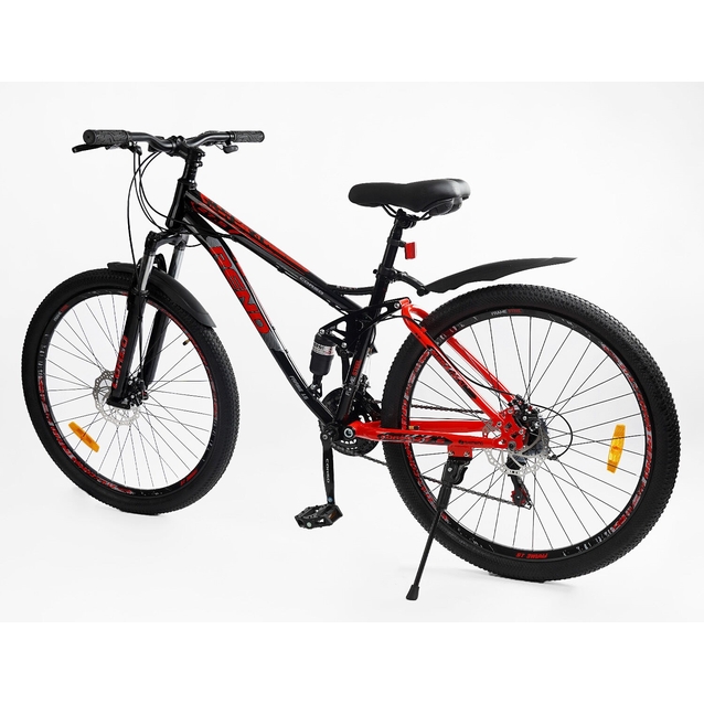 Велосипед 27.5 ST Corso «REND» RD-50401 сталь 15", (к-т SHIMANO) чорно-червоний фото westvelo.com