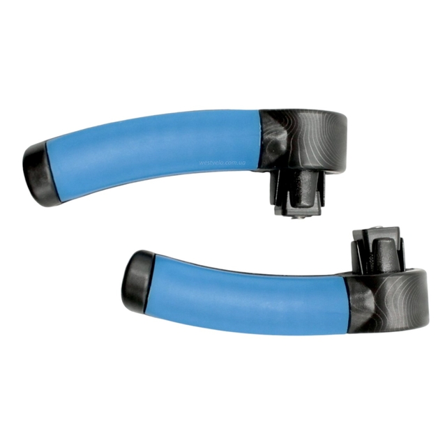 Роги руля (кріплення в руль) пластикові чорні з синіми вставками L-100мм. фото westvelo.com