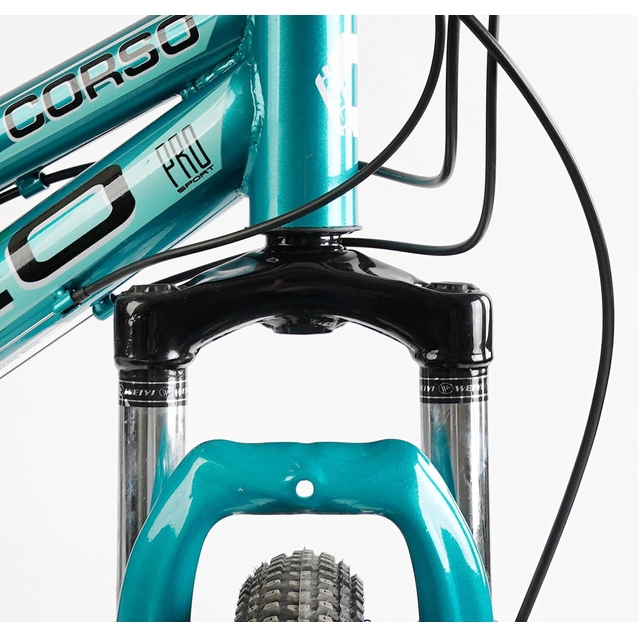 Велосипед 26 ST Corso «KLEO» KL-26206 сталь 15", (к-т Saiguan) чорно-бірюзовий фото westvelo.com