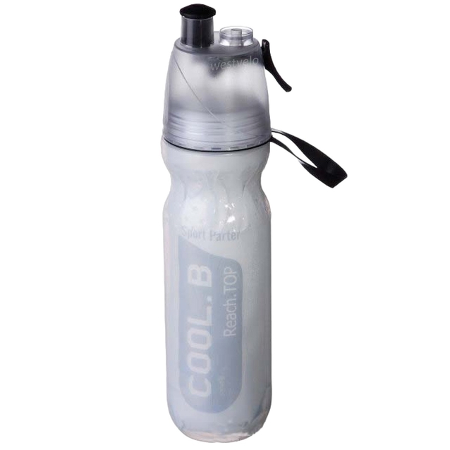Фляга-термос COOL.B 650 ml харч.пластик біло-синя, з оприскувачем фото westvelo.com