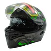 Мото шолом, трансформер (L) DOT "1001-38" чорно-зелений глянцевий, вмонтовані окуляри фото westvelo.com