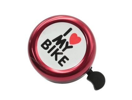 Дзвінок алюмінієвий «I LOVE MY BIKE» червоний